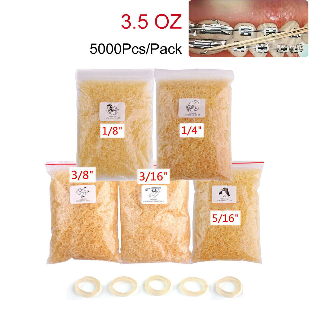 Dental Orthodontic Rubber Bands Elastics Elastic Ring Latex Braces Bracket 5000/