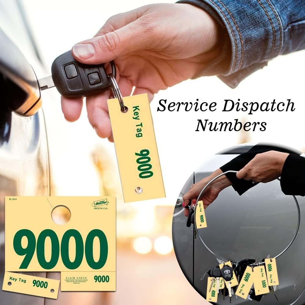 Sequentially Numbered 9000-9999 Hang Tags – 1000 Count Durable Vehicle ID System
