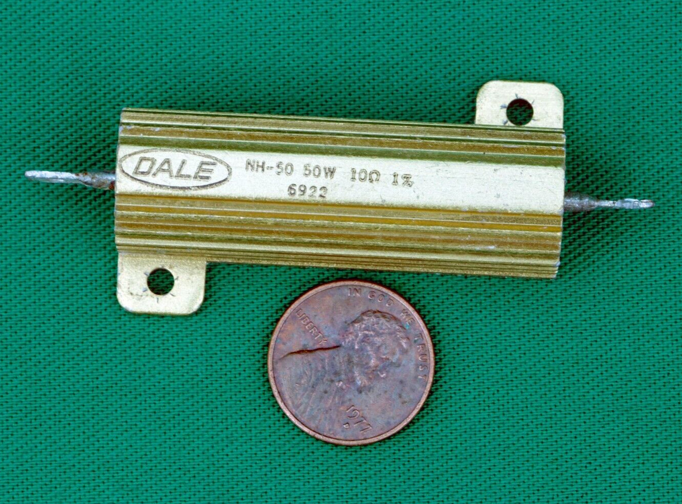 DALE 10 Ohm 50 Watt POWER RESISTOR NH-50 1% Vintage ~ WIRE WOUND CHASSIS MOUNT