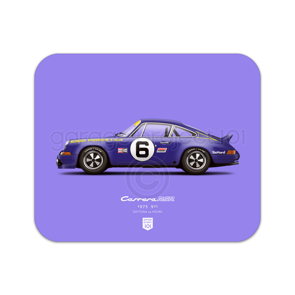 1973 Porsche 911 Carrera RSR (Daytona 24 Hours) illustration Mouse Pad