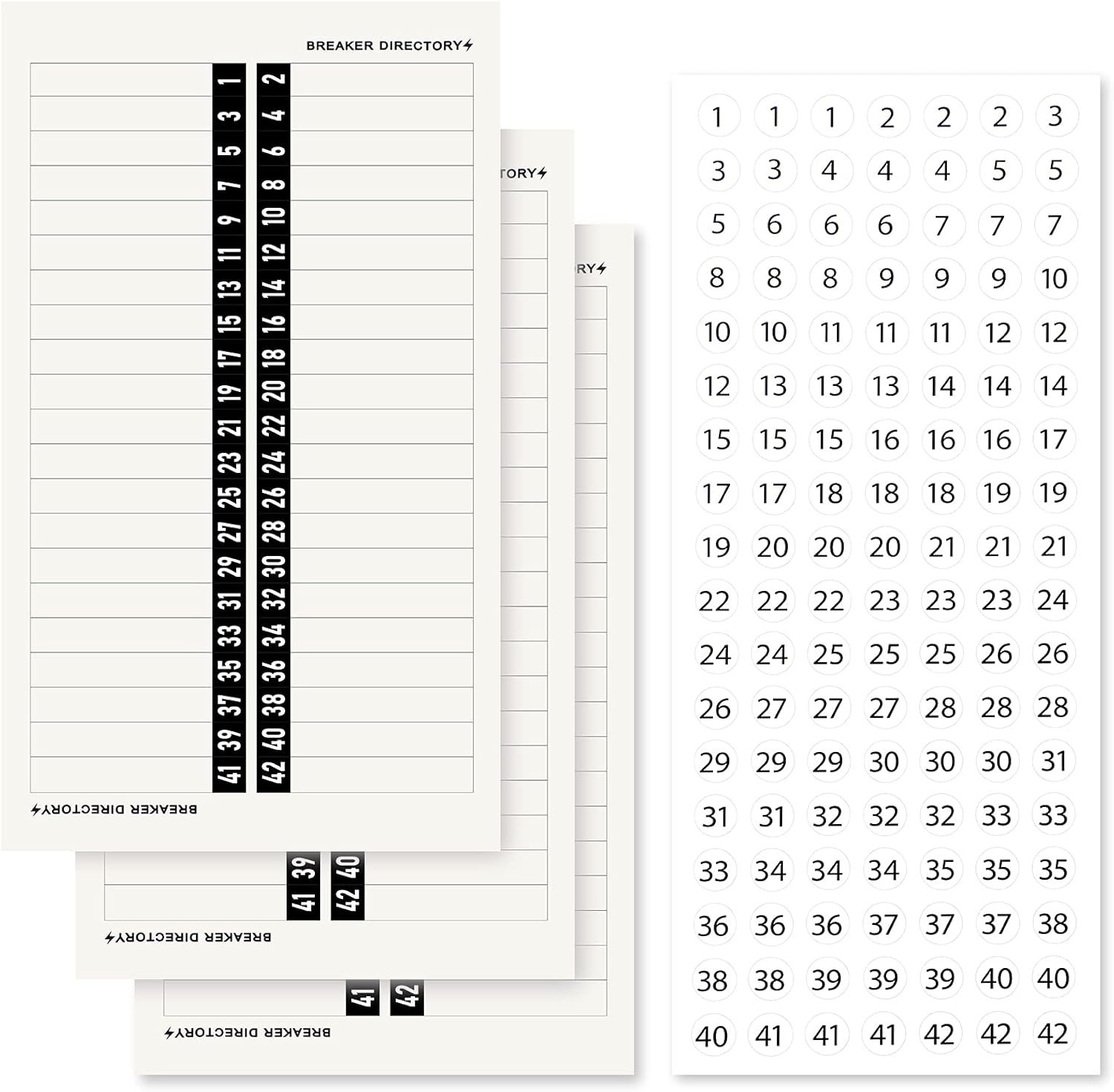 Breaker Panel Labels Electrical Electric Box Sticker Number Directory Load Cente
