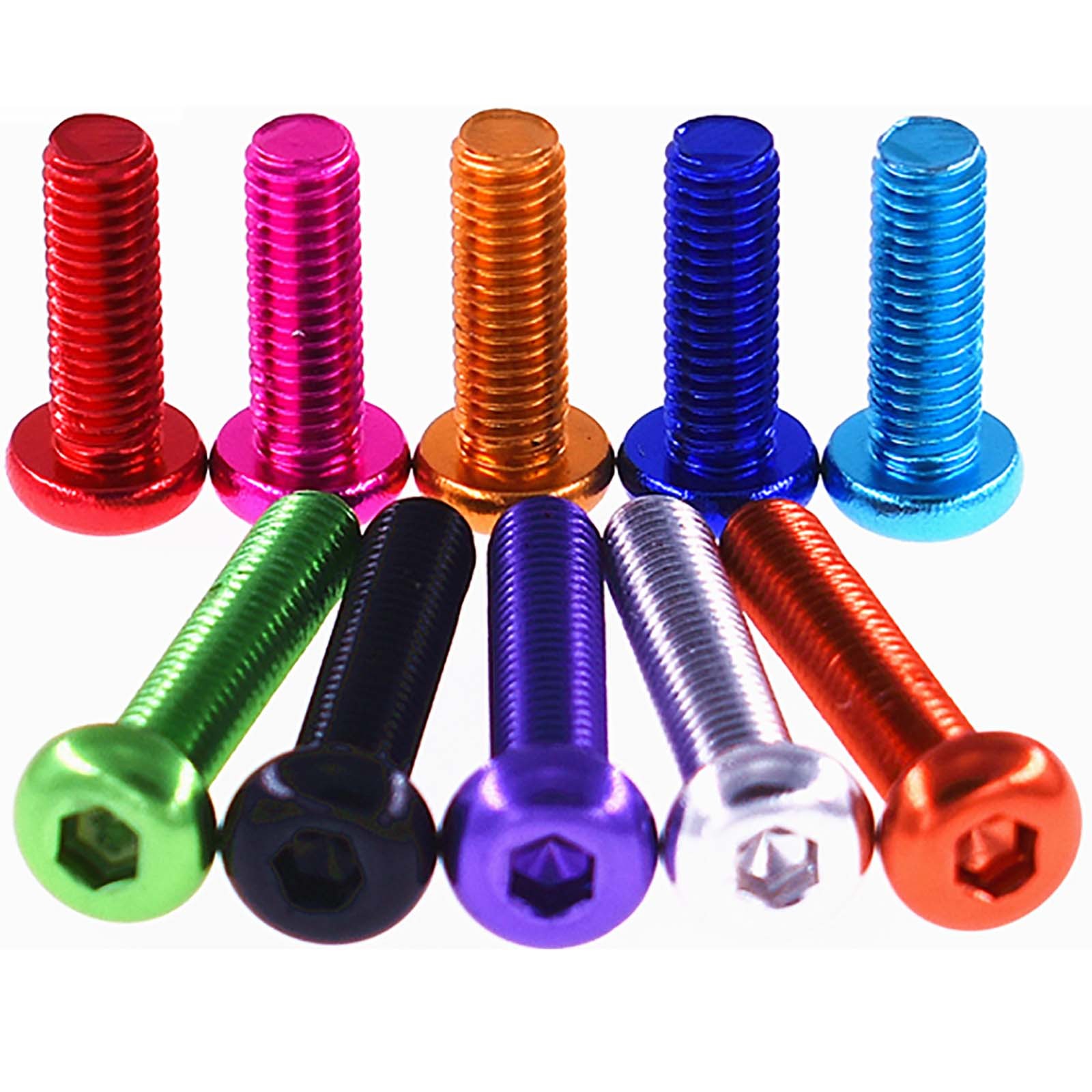M3.5 Aluminium Alloy Colourful Button Head Bolts Allen Key Hex Socket Screws