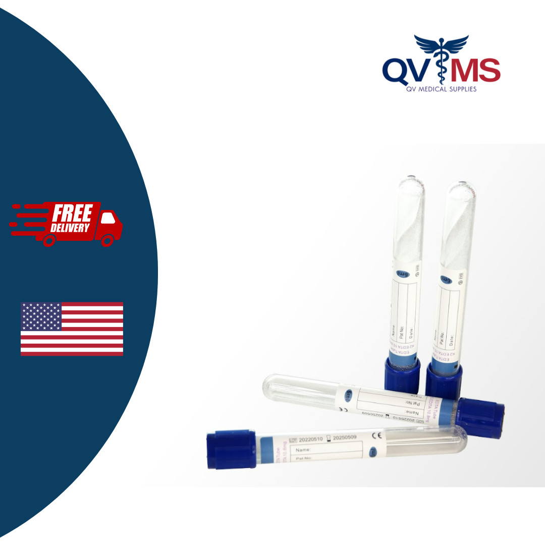 EDTA Tube 6ml K2 EDTA 10.8mg Tube Royal Blue Top (200 Pcs) EXP 5/2025