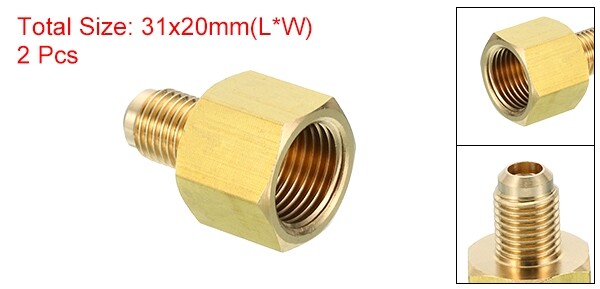 2pcs 3/8″ Female Flare x 1/4″ Male Flare Connector Brass Adapter Reducing