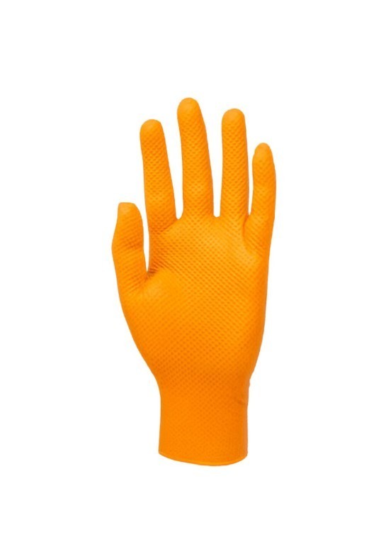 SureCare® 8 Mil Diamond Textured Orange Nitrile Sure-Tac Disposable Gloves (500)