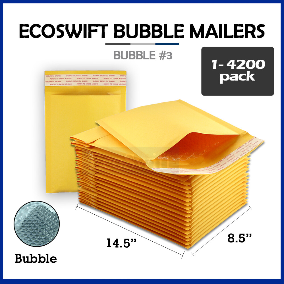 1-4200 #3 8.5×14.5 “EcoSwift” Kraft Bubble Mailer Padded Envelope Bag 8.5 x 14.5