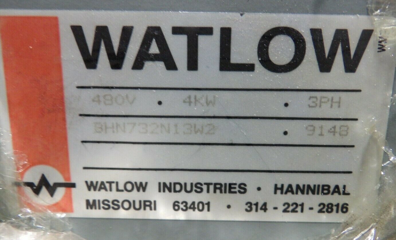 WATLOW SCREW PLUG IMMERSION HEATER ELEMENT 480 V 4 KW 3Ø 34″ TUBE BHN732N13W2