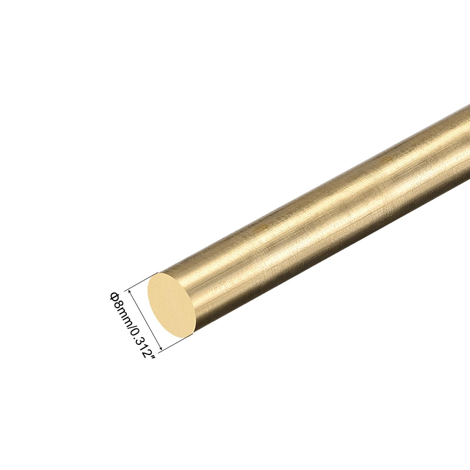 8mm Diameter 300mm Length Brass Solid Round Rod for DIY Craft