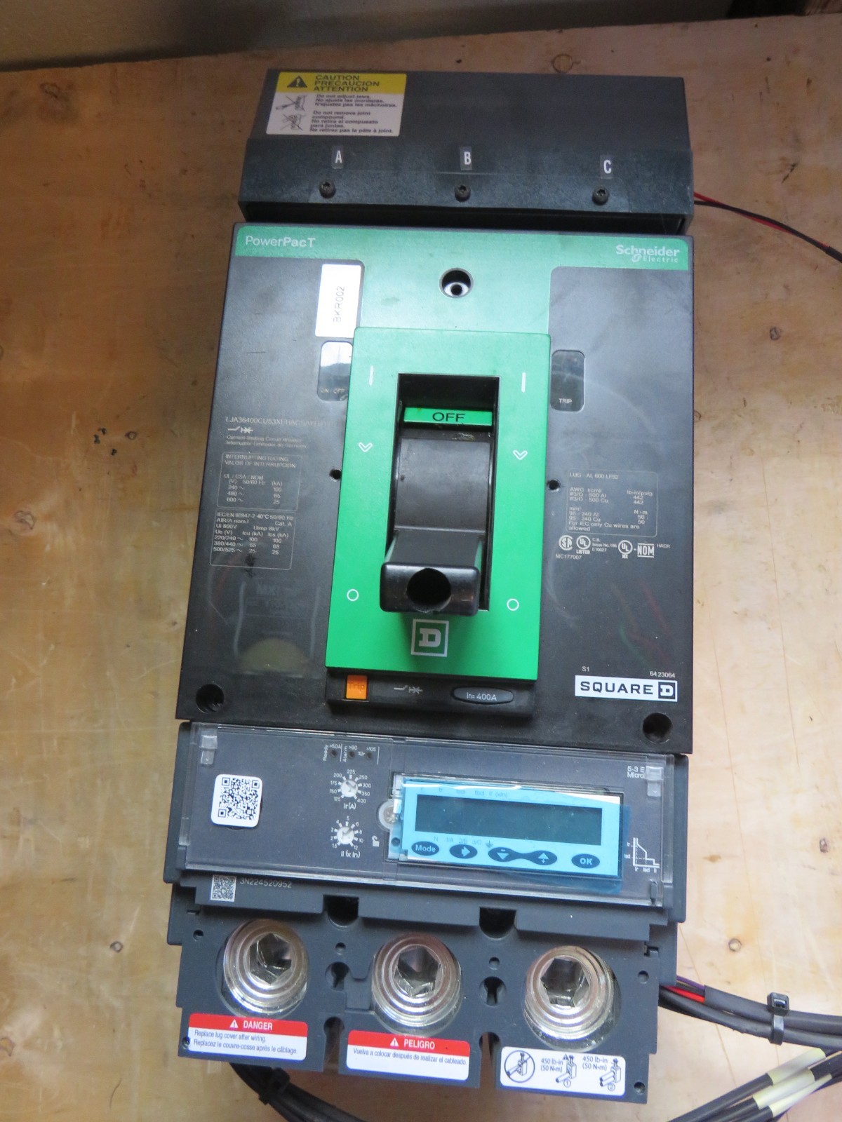 SQUARE D POWER PACT LJA36400 400A,3P, 600V I-LINE CIRCUIT BREAKER