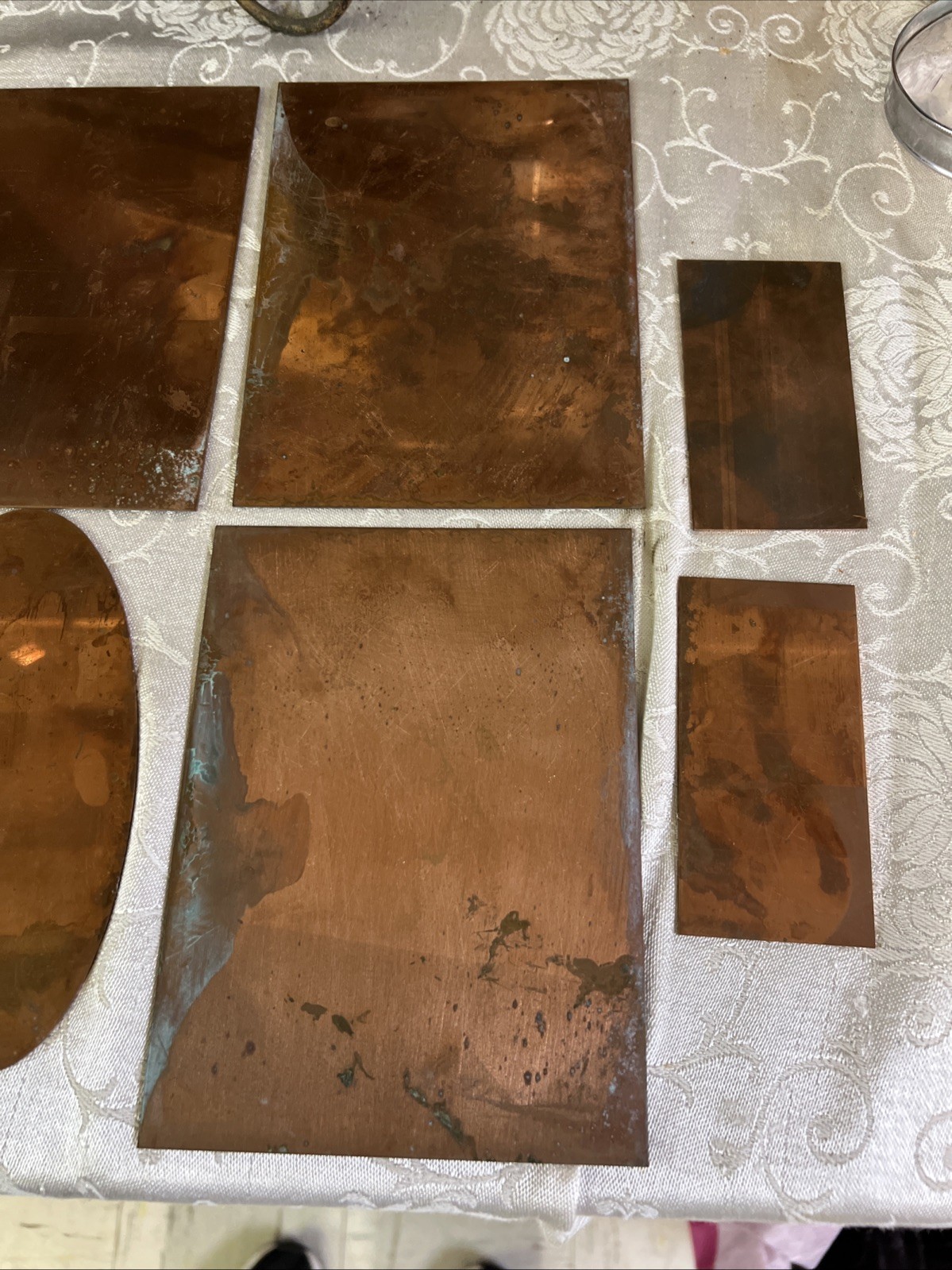 11 Pieces Copper Sheets Plates for Crafts/ Enamel Various SizesNew/old Inventory