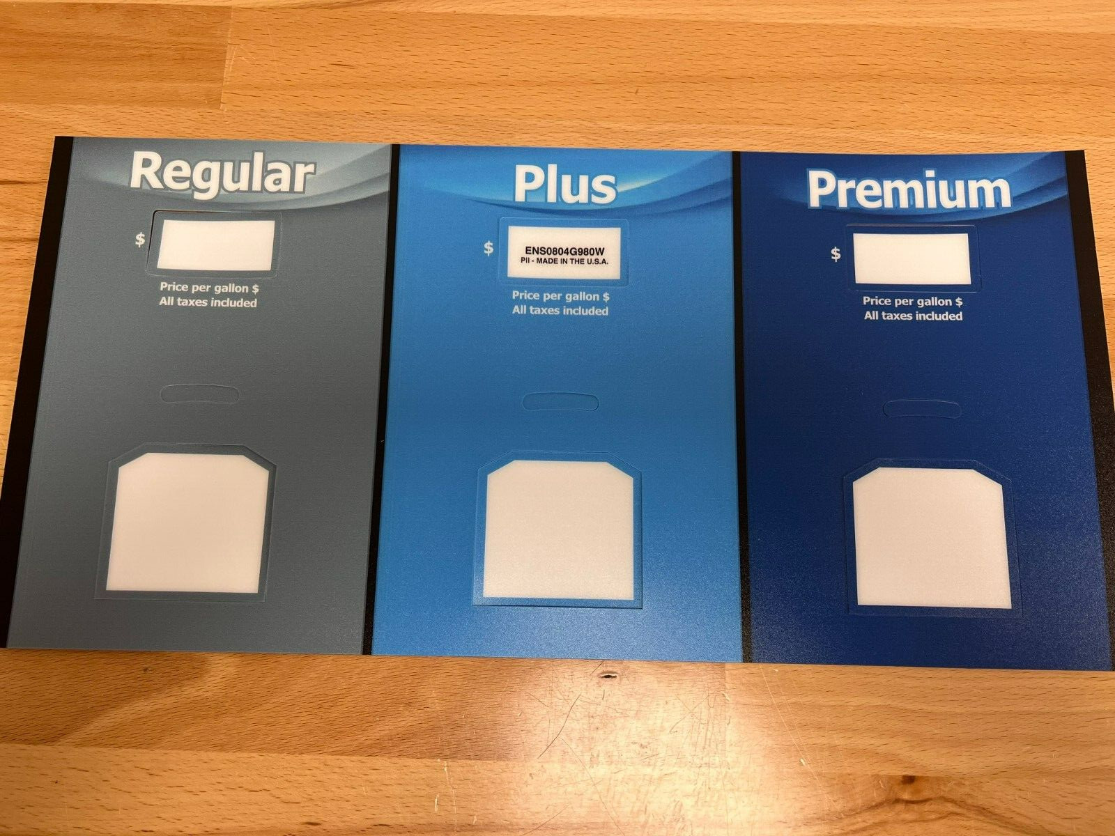 ENS0804G980W GILBARCO ENCORE S 3 GRADE PRODUCT ID OVERLAY (SET OF 2)
