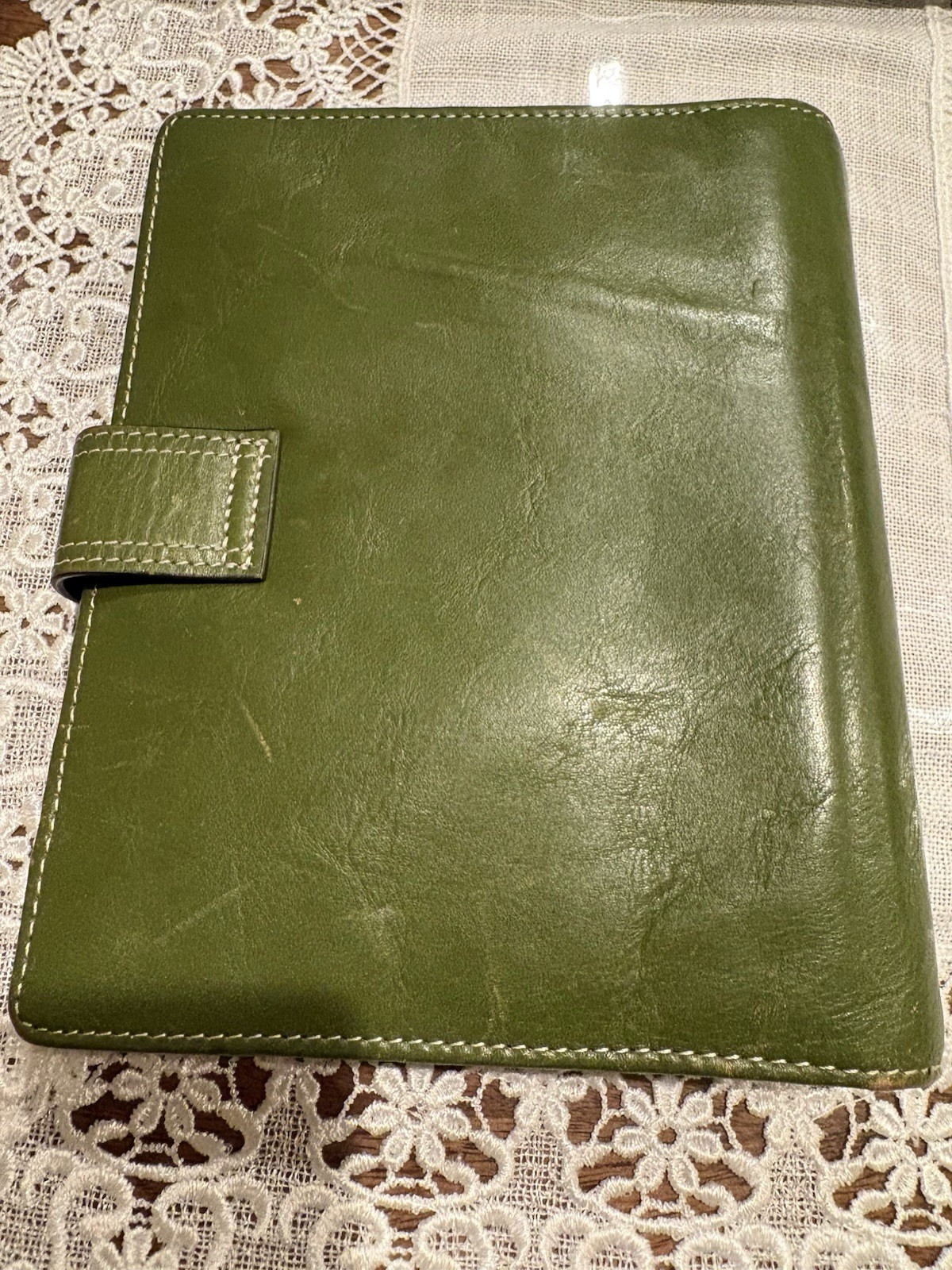 Franklin covey Compact Vintage Charlotte Full Grain Leather Olive/Green Color