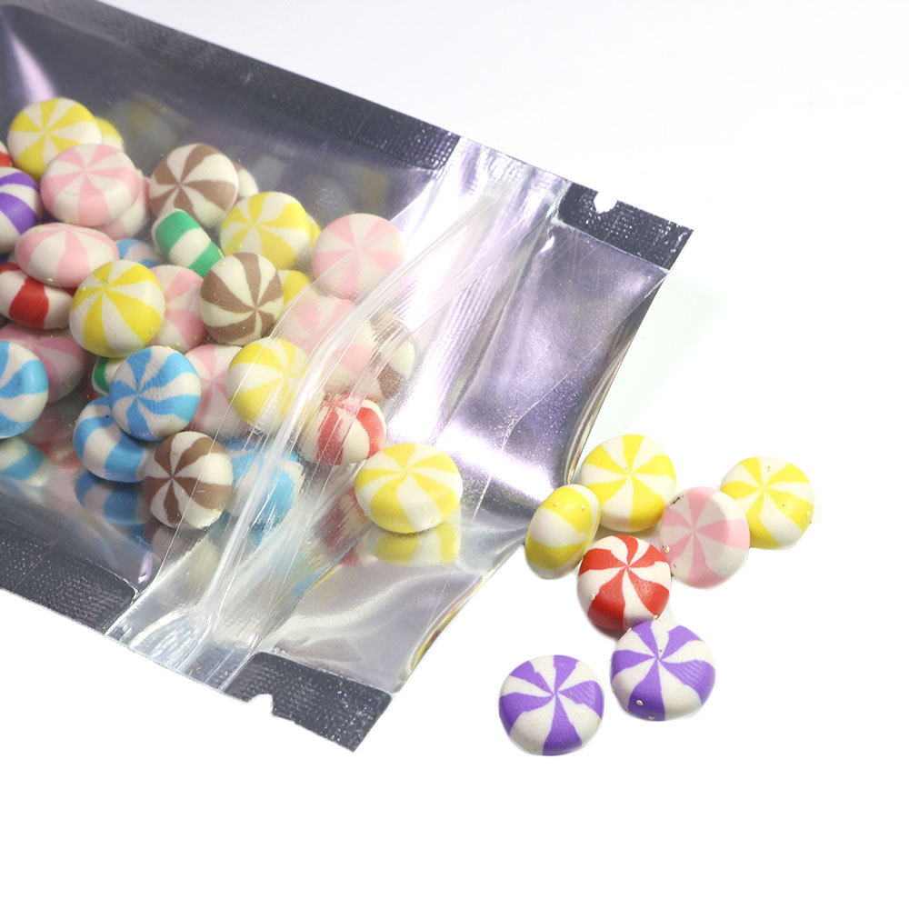 2.5×3.5in Clear Front Glossy White Back Foil Mylar Flat Zip Lock Pouch Bag W02