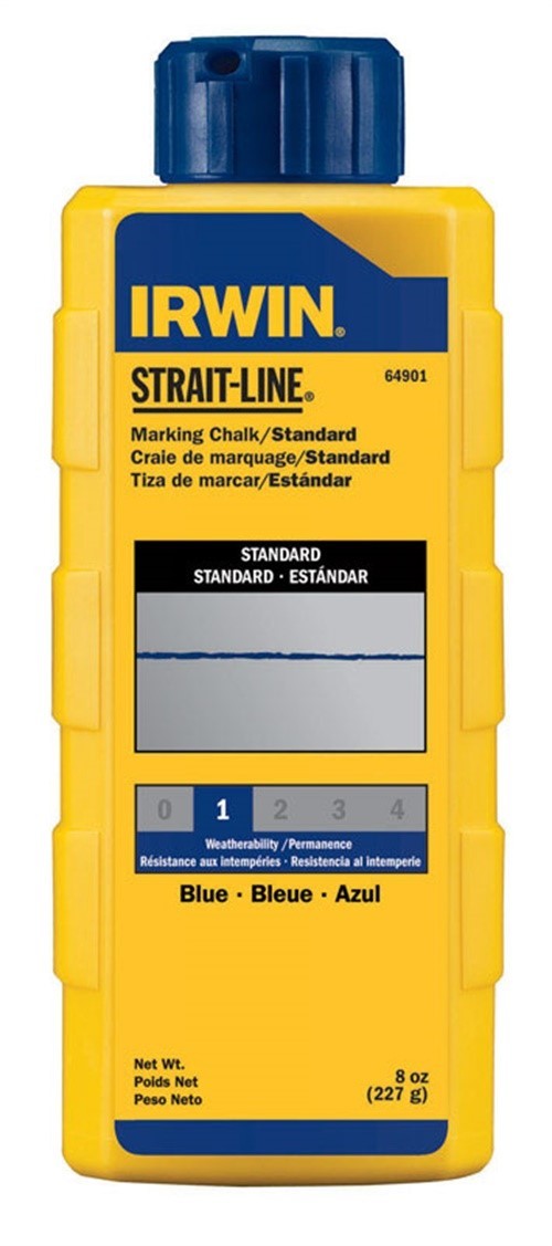Irwin Strait-Line 8 oz. Permanent Marking Chalk Blue (Pack of 6)