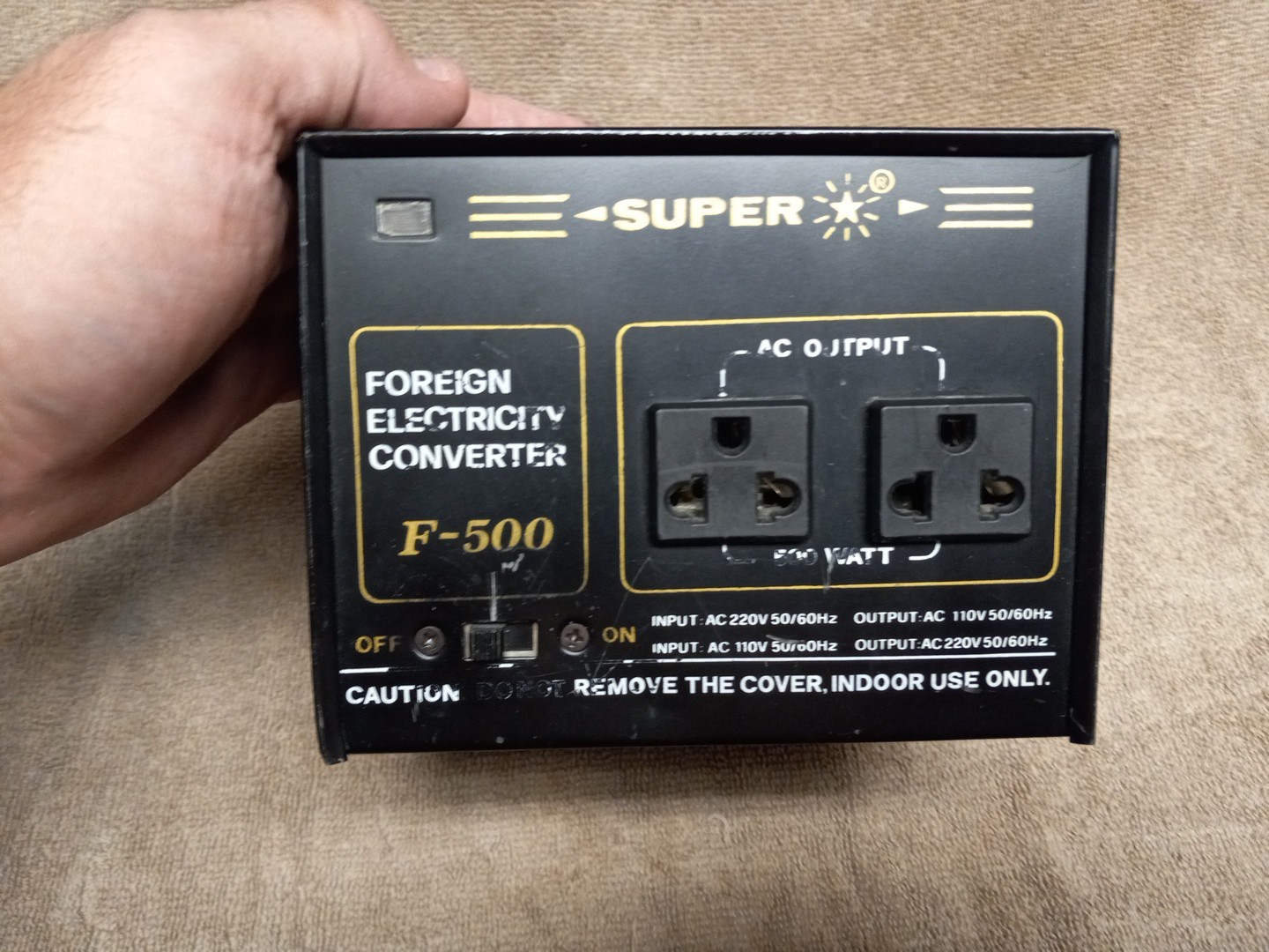 SUPER F-500 AC-AC CONVERTER 500W STEP UP/ STEP DOWN w/American PLUG