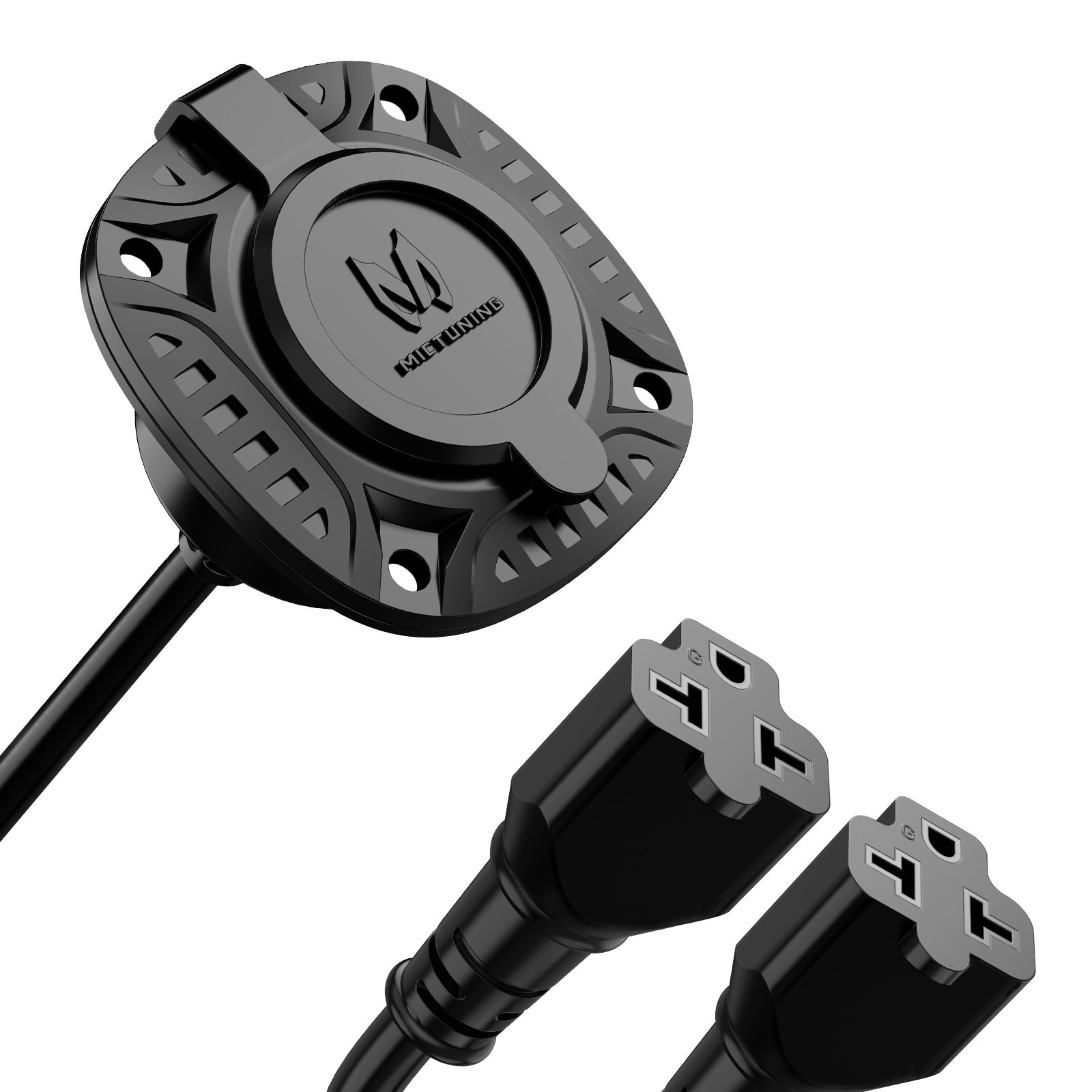MICTUNING 20A 125V AC Port Plug, 12 AWG Shore Power Inlet Plug 20» Extension