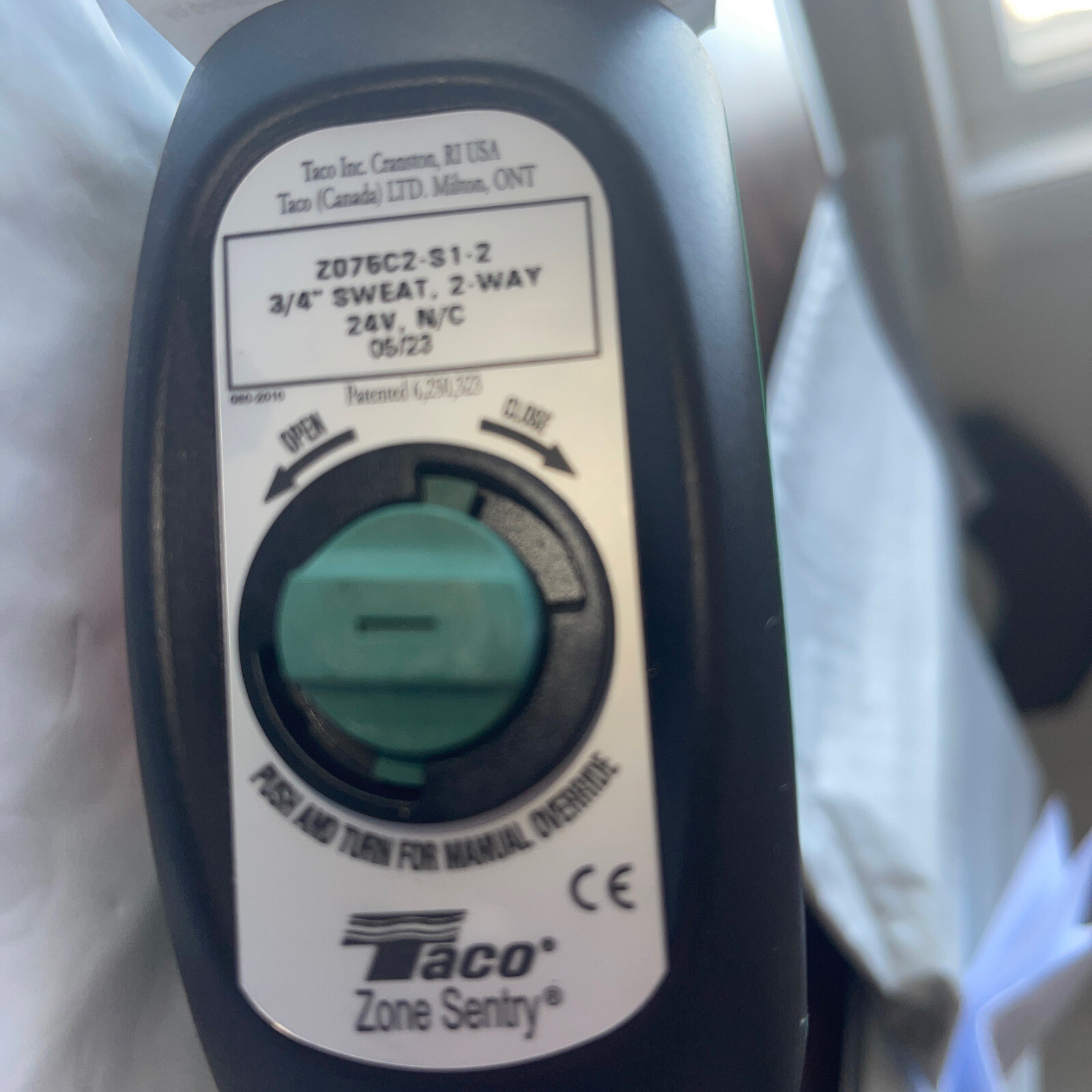 Taco Z075C2-s1-2Valve,2 Way,Nc,3/4 In. In Box
