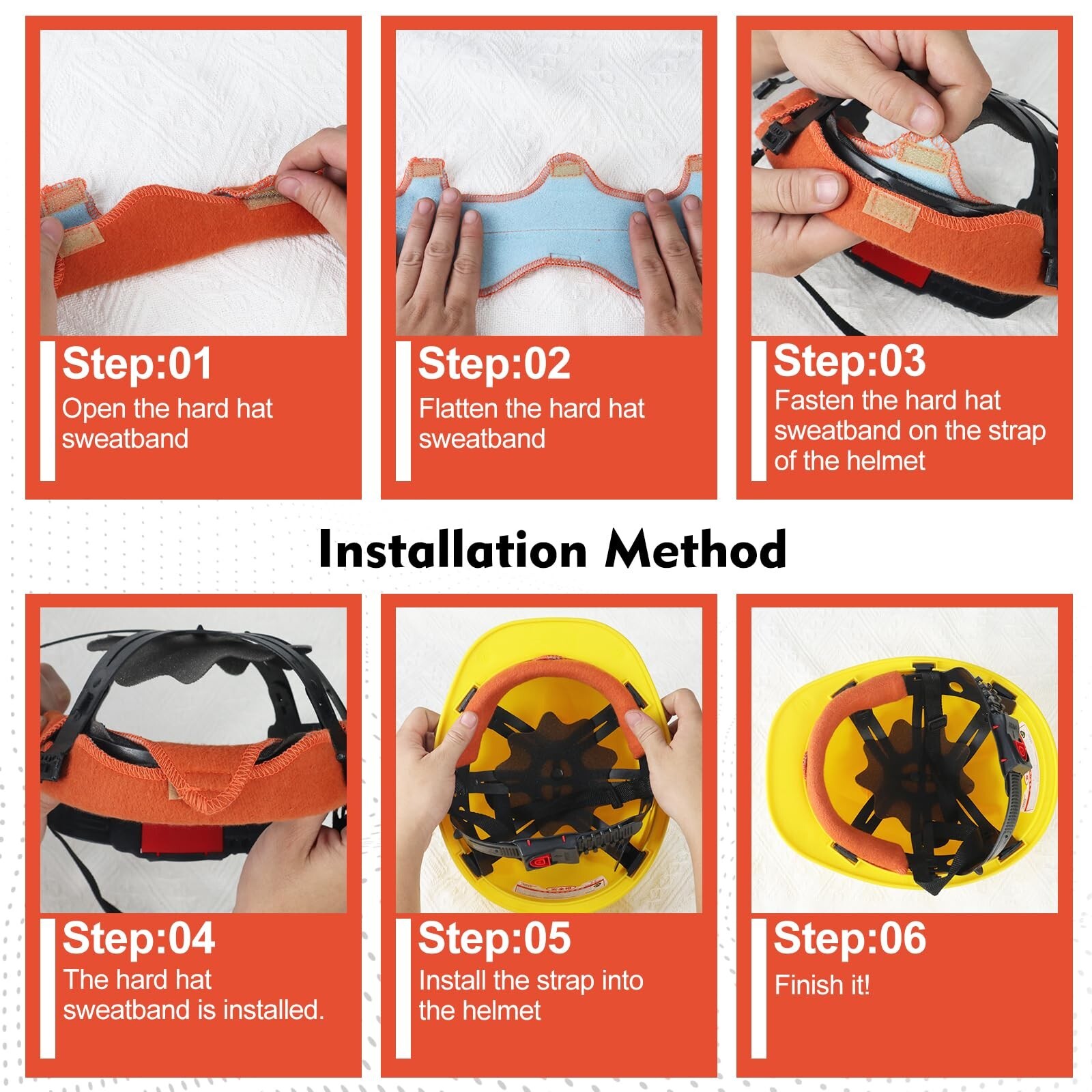 3PCS Hard Hat Sweatband Washable Reusable Sweat Bands for Hard Hats, Replacem…
