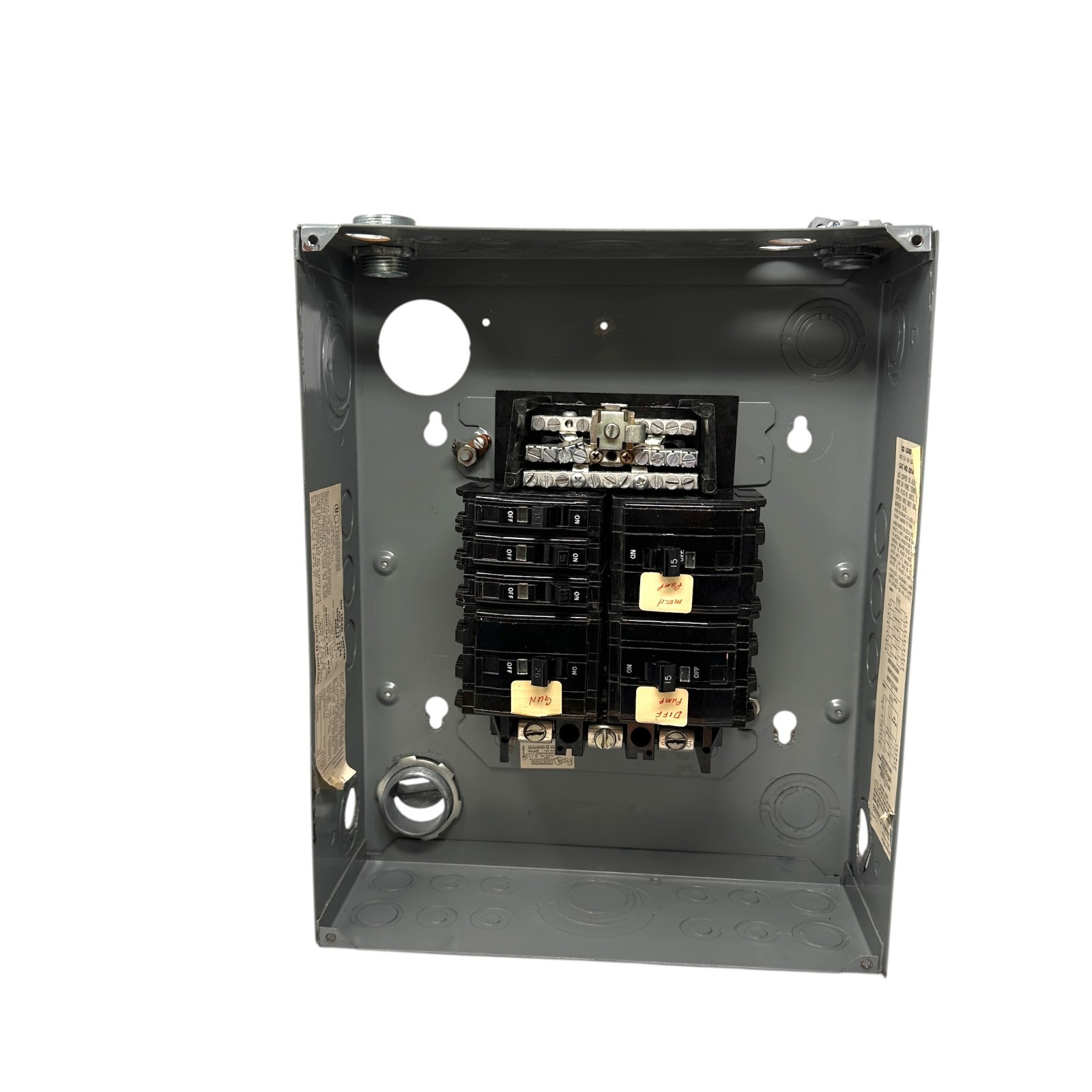 Square D QO 125A 12 Space Load Center Breaker Panel Box Vintage QOC12 Included