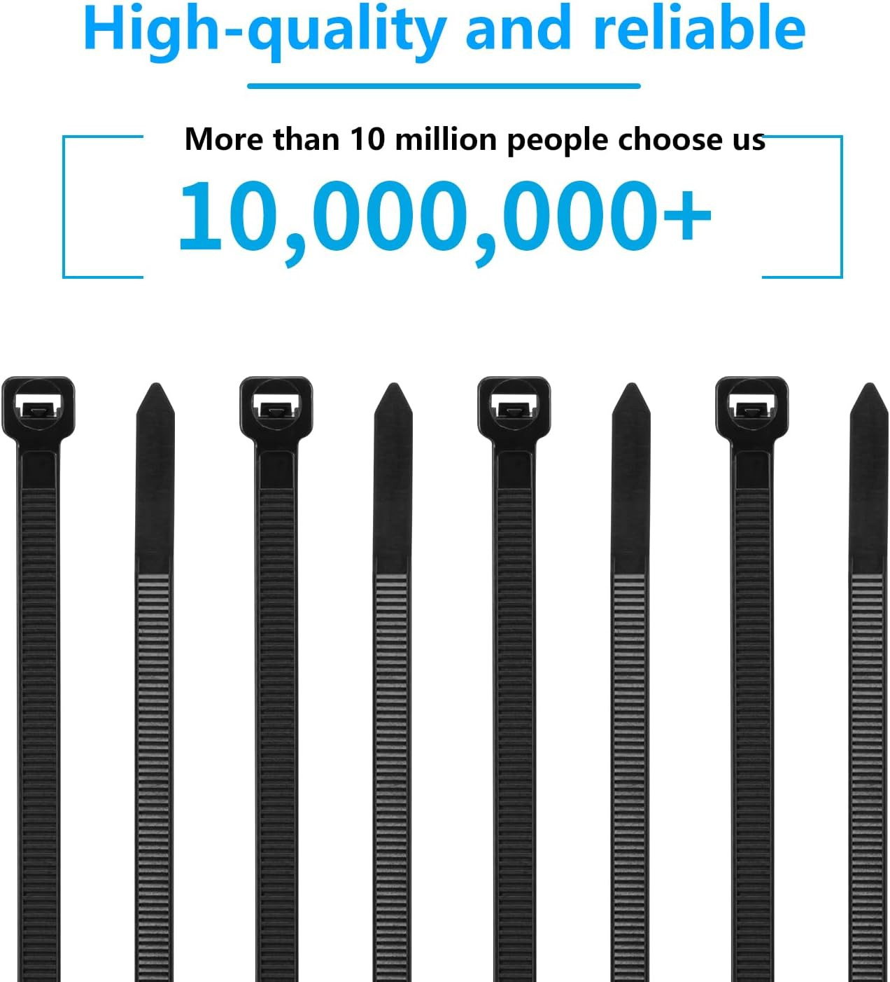 100pcs 18 Inch Heavy Duty Zip Ties Black Nylon Cable Ties UV Resistant 75LBS