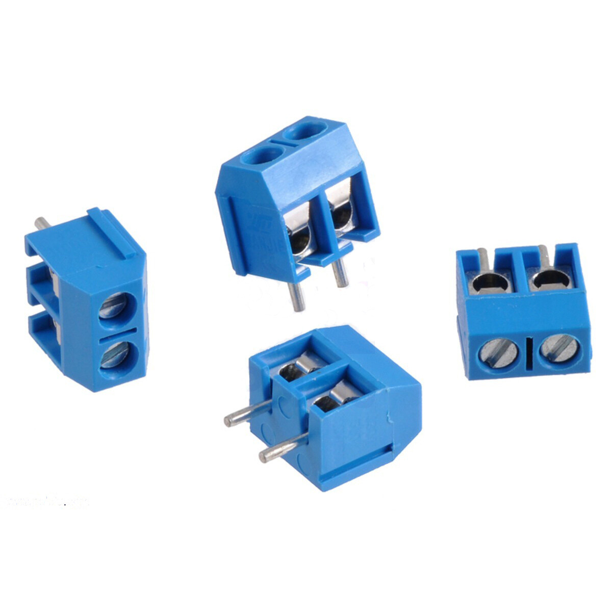 100 Pcs 2-Pin Screw Terminal Block Connector 5.08mm Pitch PCB Mount Blue 100X