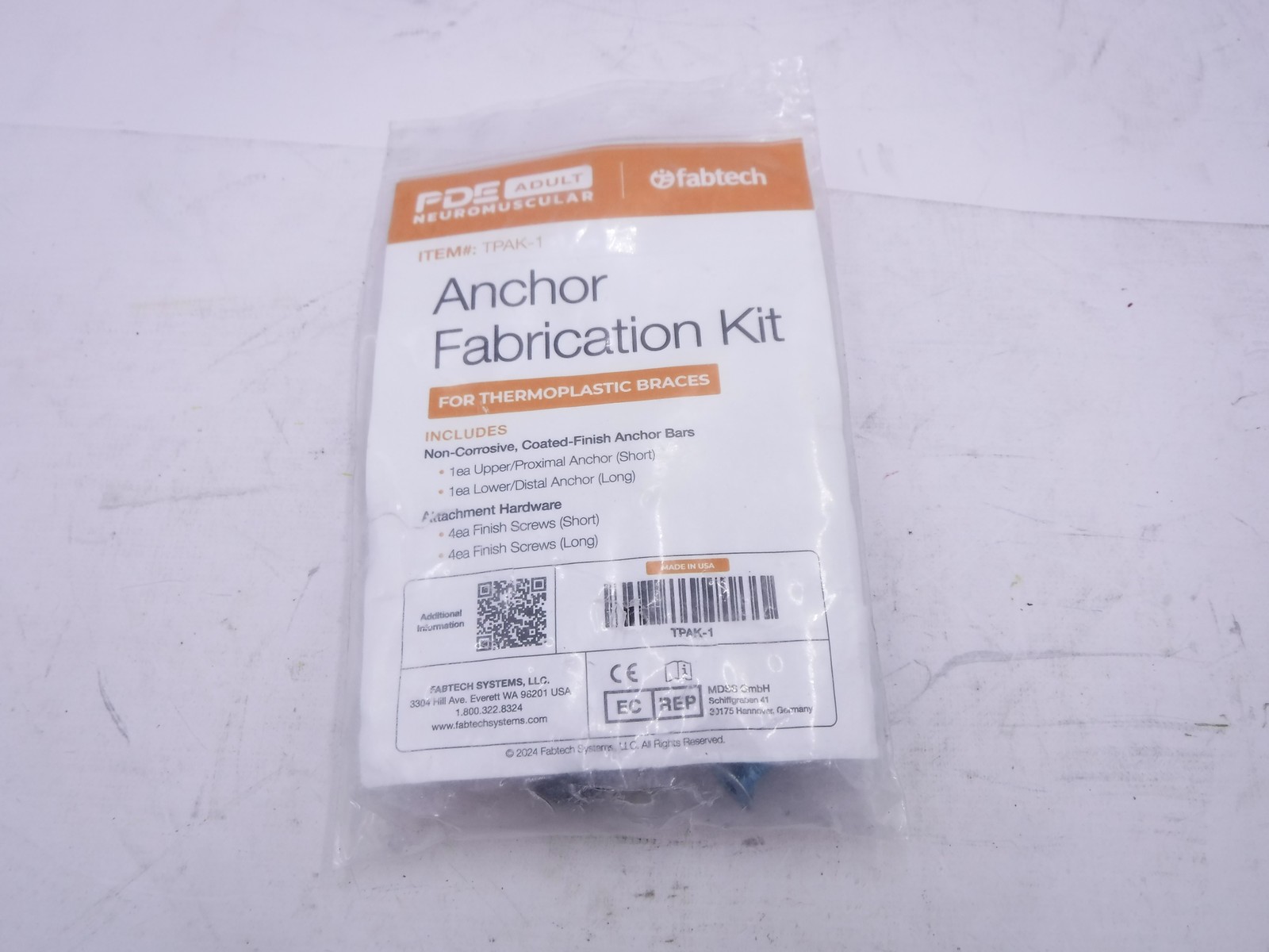 PDE Neuromuscular Adult Anchor Kit Thermoplastic TPAK-1