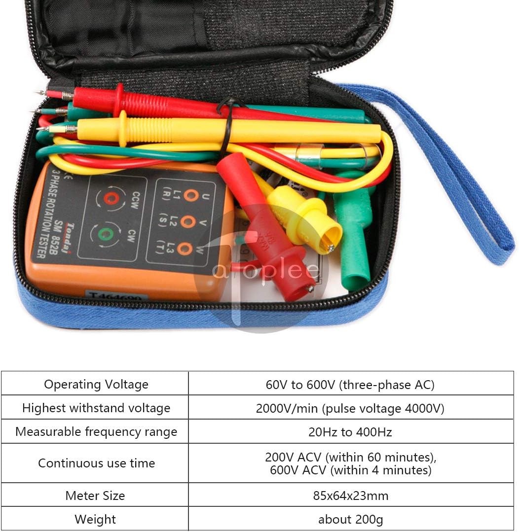3 Phase Sequence Presence Rotation Indicator Detector Meter with LED and Buzzer