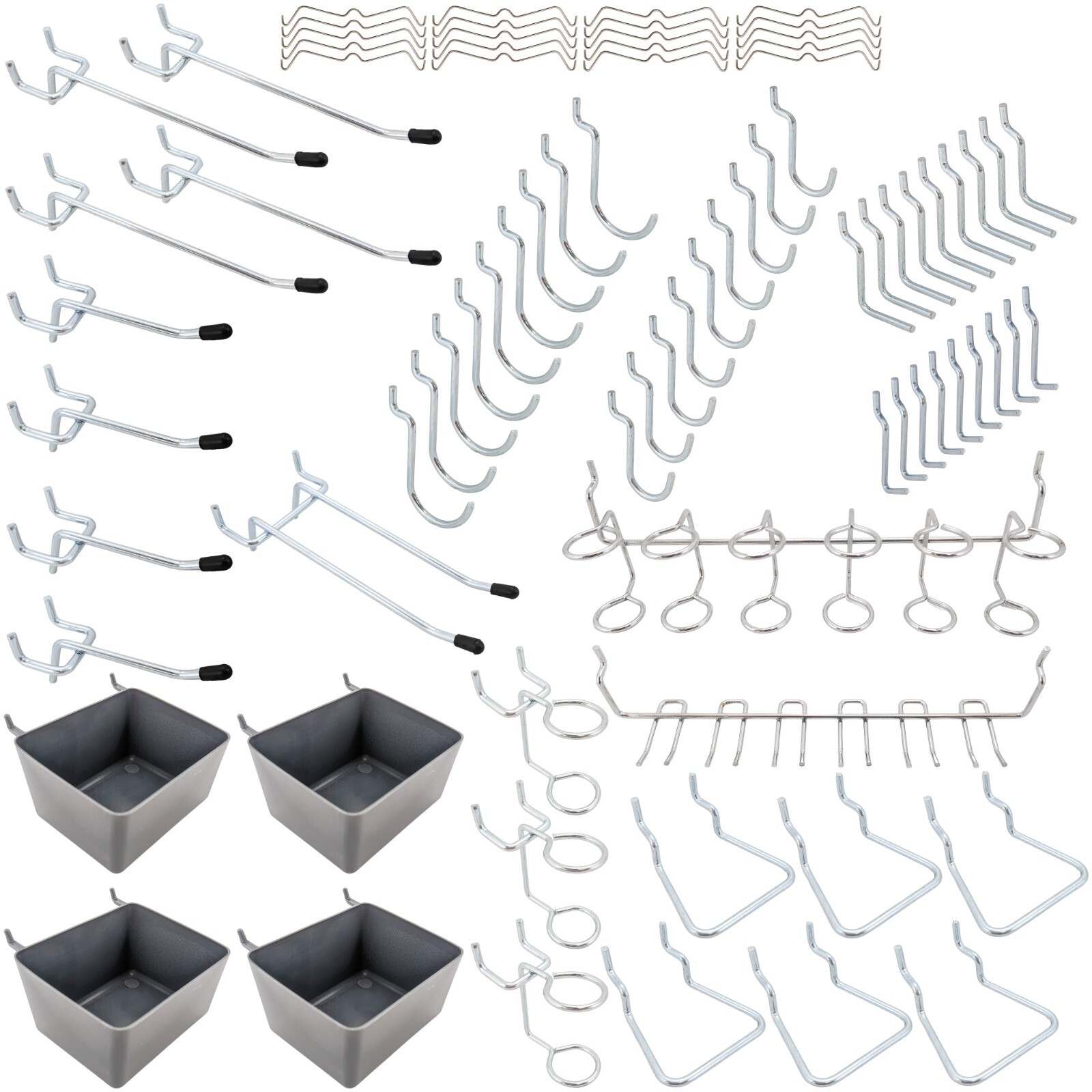 80 Piece Pegboard Hooks and Holders – Includes Straight, Curved, and Angled H…