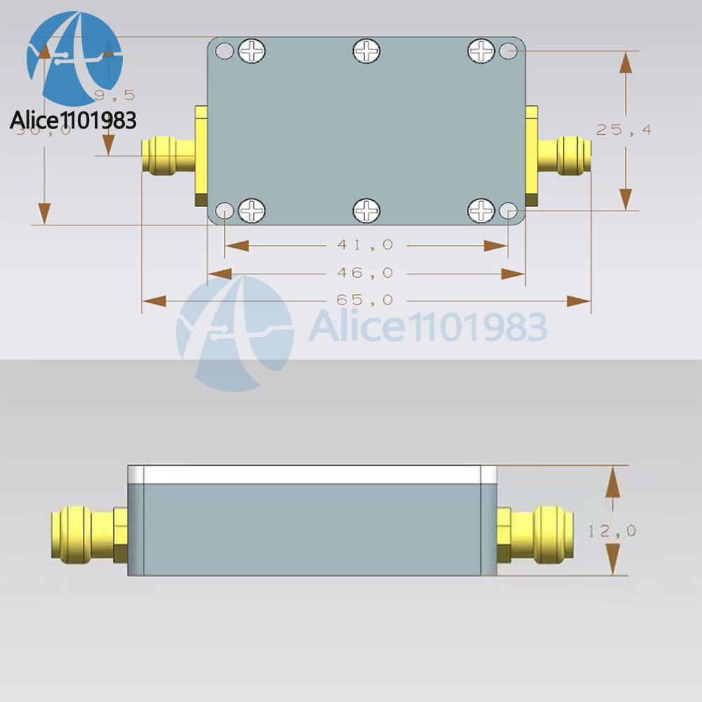 10M-6GHz Low Noise Amplifier Gain 10-40DB LNA RF Amp Signal Driving Receiver