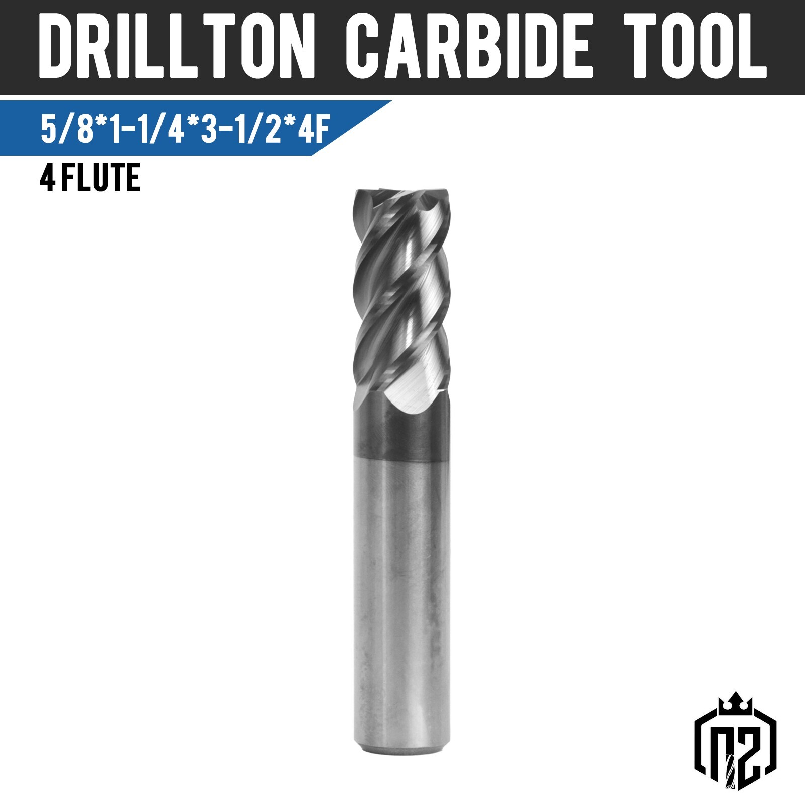 1 PCS 4 Flute 5/8″ x 1-1/4» x 3-1/2″ Square Carbide End Mill AlTiN Coated NEW