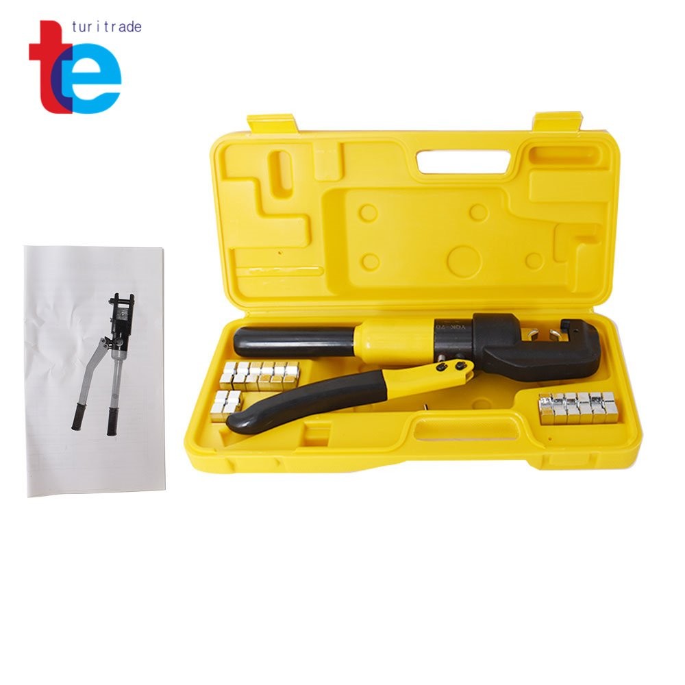 10T Hydraulic Wire Battery Cable Lug Terminal Crimper Crimping Tool W/ Case US