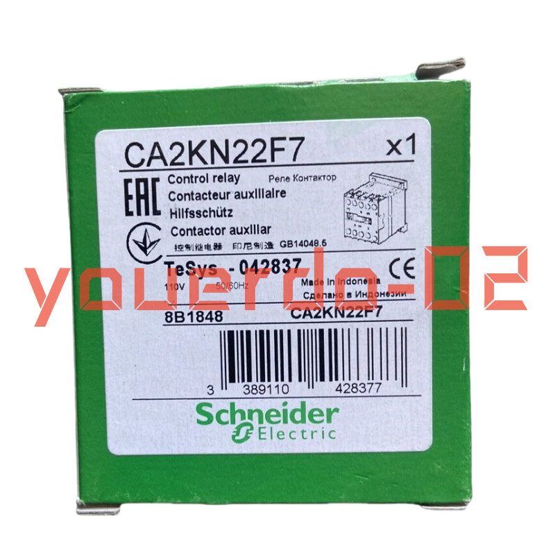 1 PC New With Box Schneider CA2KN22F7 110V, 50/60Hz,2NO+2NC Control relay