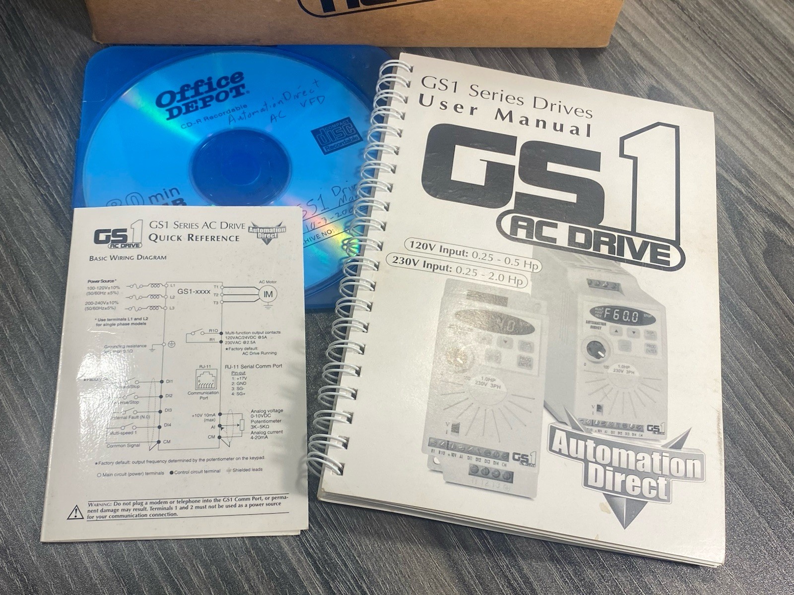 AutomationDirect GS1-10P5 AC Drive 120 VAC Input 1/2HP 240V 3 Phase Output – USA