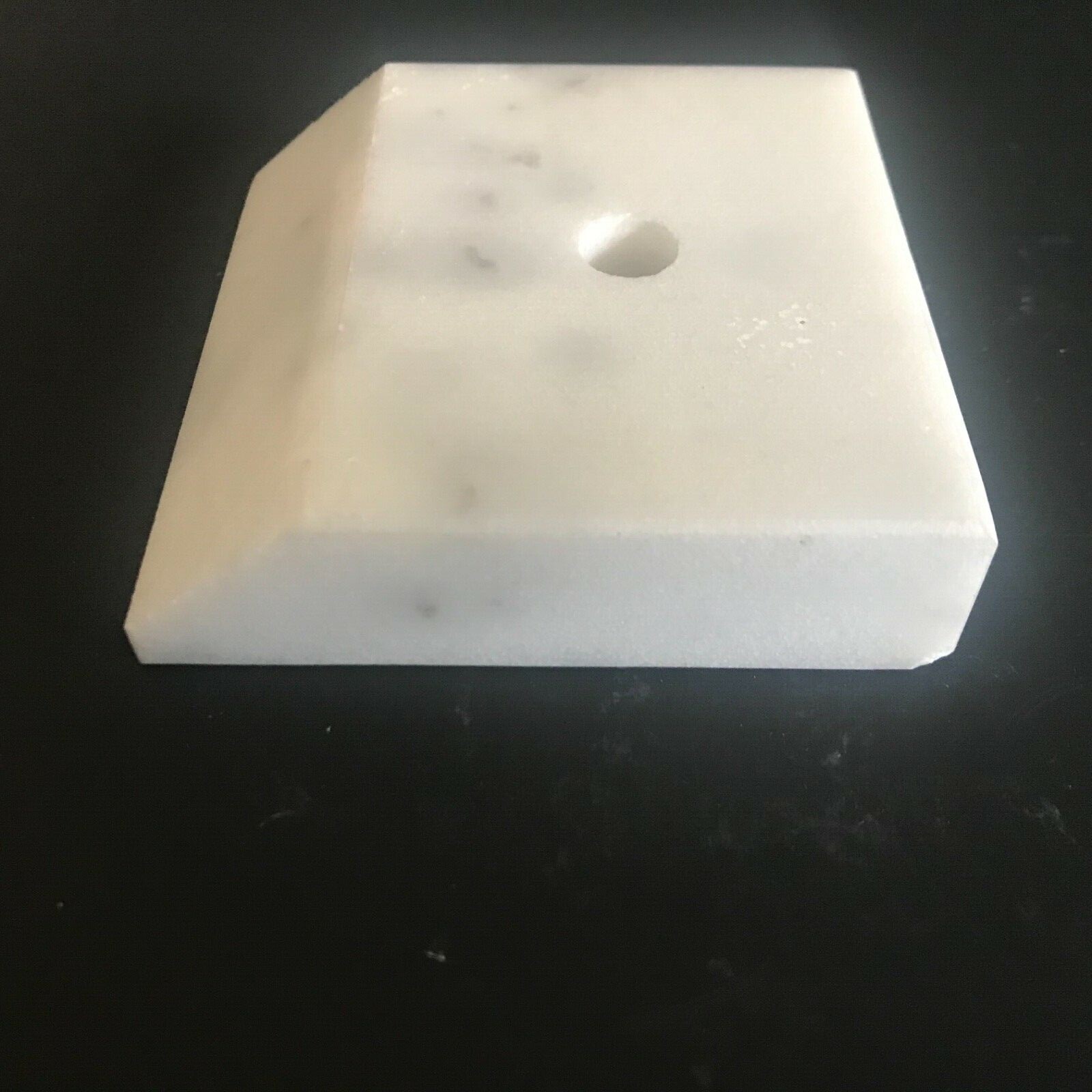22 Count – 3X3x1 Marble Bases with Slant Trophy Bases Countersunk White See Pic