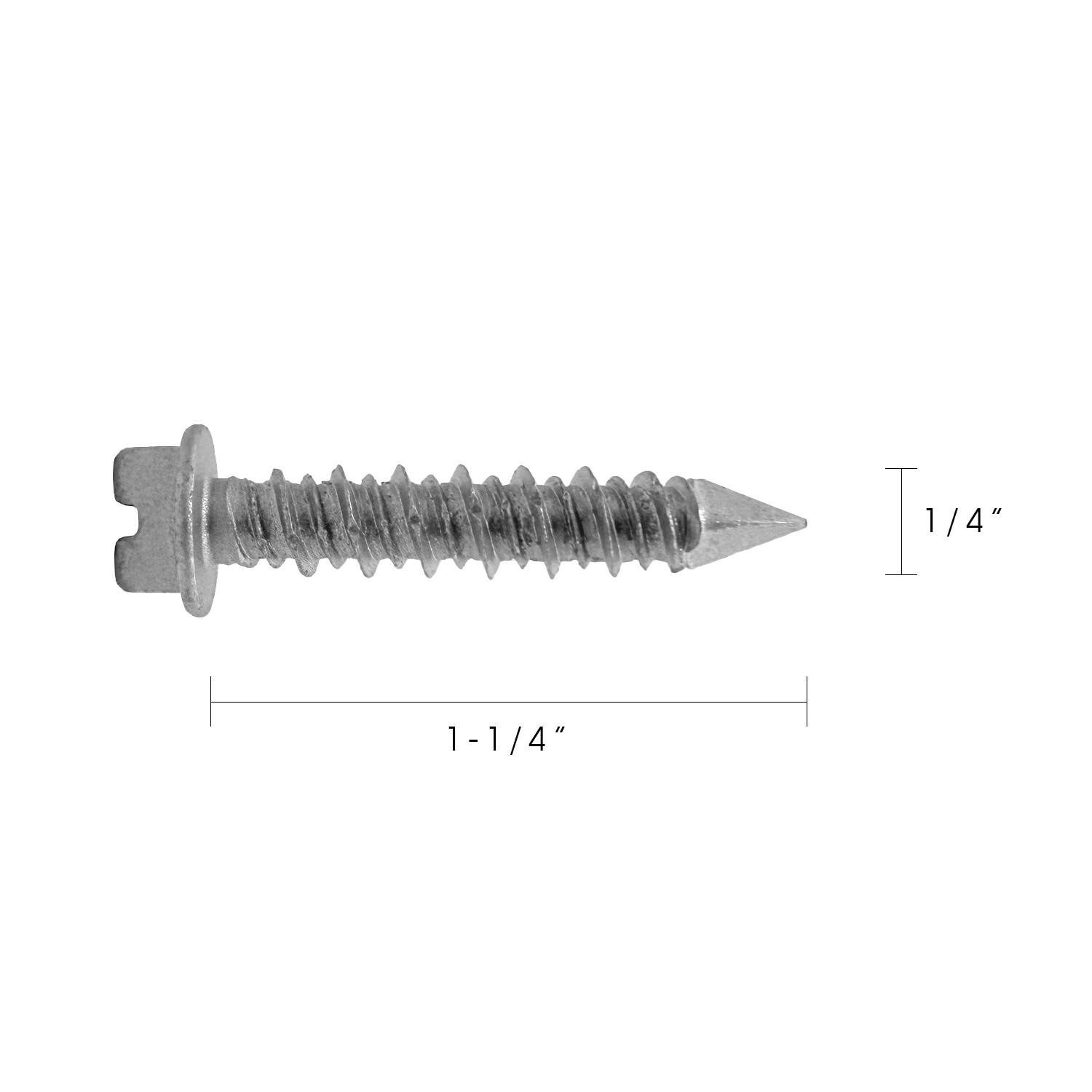 200-Pack 1/4″ x 1-1/4″ 410 Stainless Steel Hex-Head Concrete Screws
