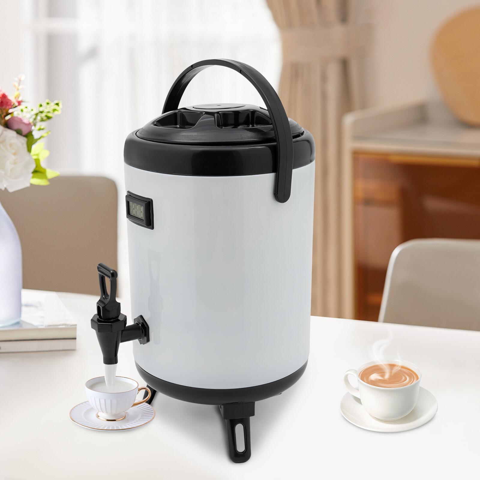 8L/2.11gal Insulated Beverage Dispenser With Lid, Cold And Hot Drink Dispenser