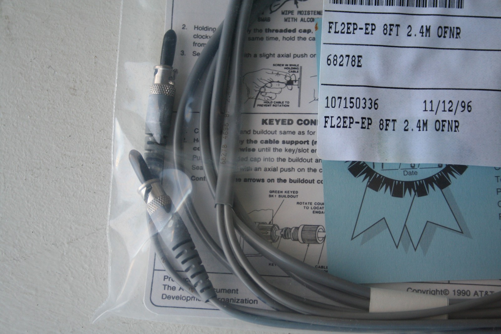 New Lucent Technologies FL2EP-EP 8FT 2.4M OFNR Fiber Optic Cable – 107150336