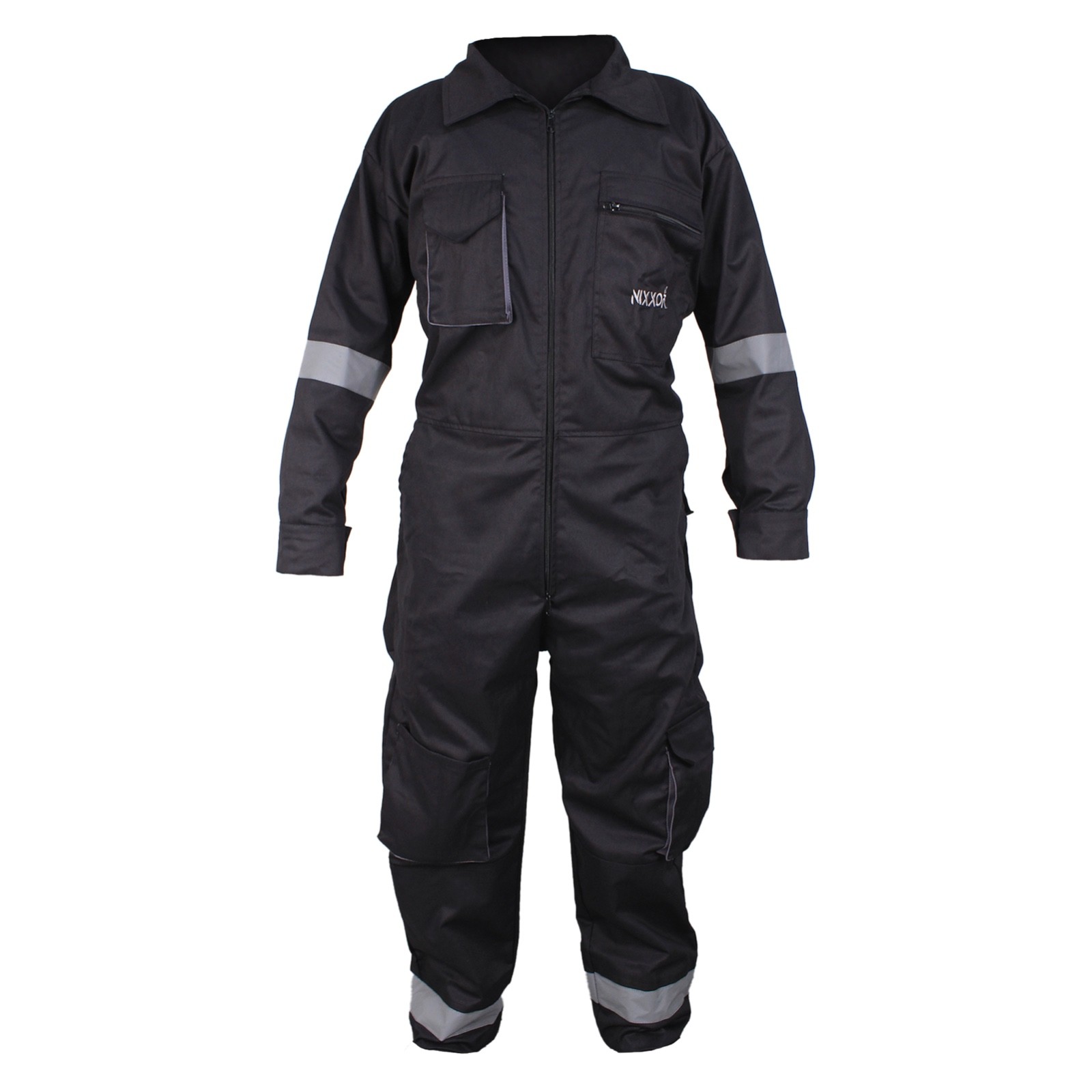 Black Work Wear Men’s Overalls Boiler Suit Coveralls Mechanics Protective
