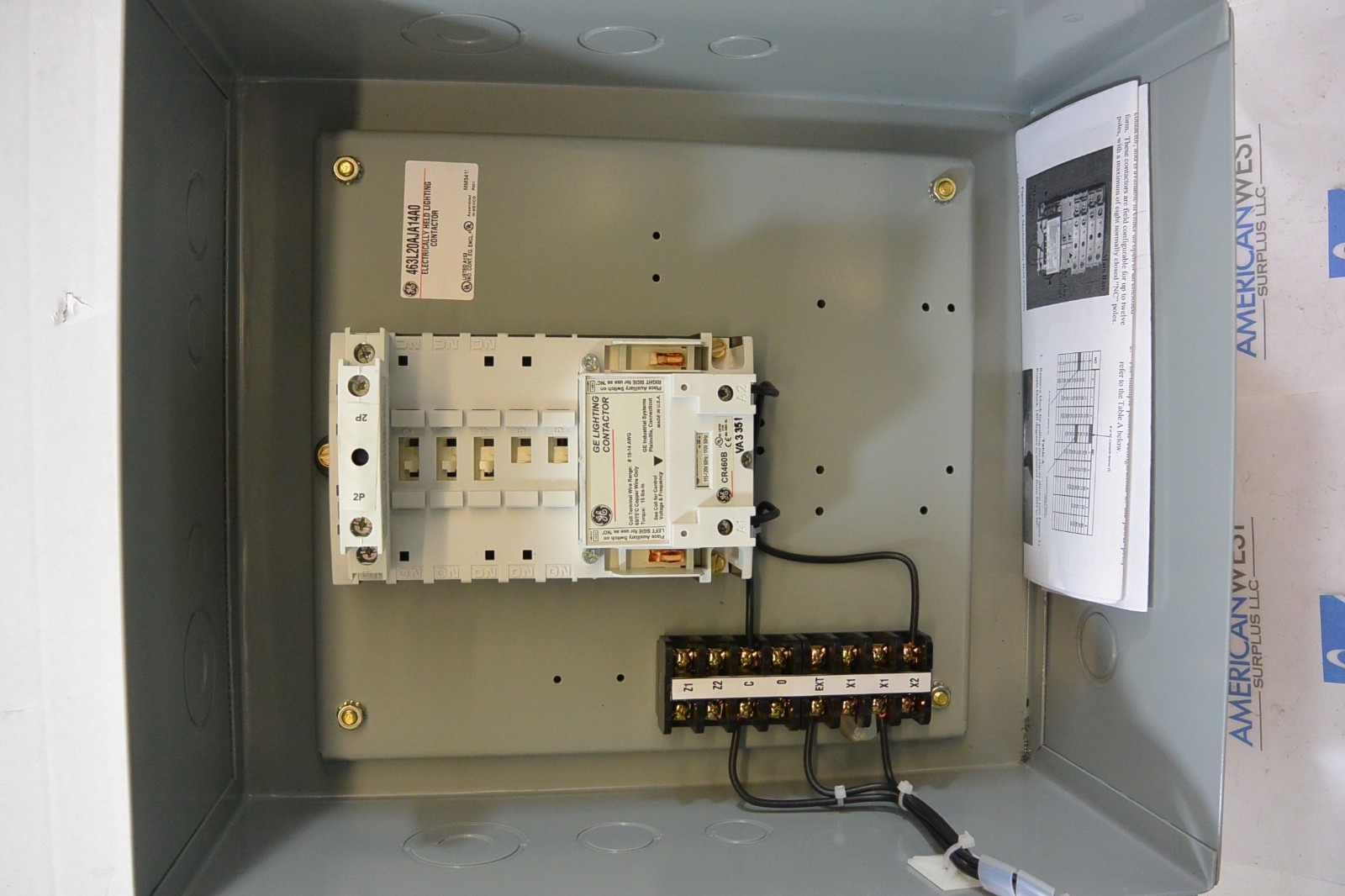 GE Electrically Held Lighting Contactor CR460B CR463L20AJA14A0 Nema 1 Enc. NEW!