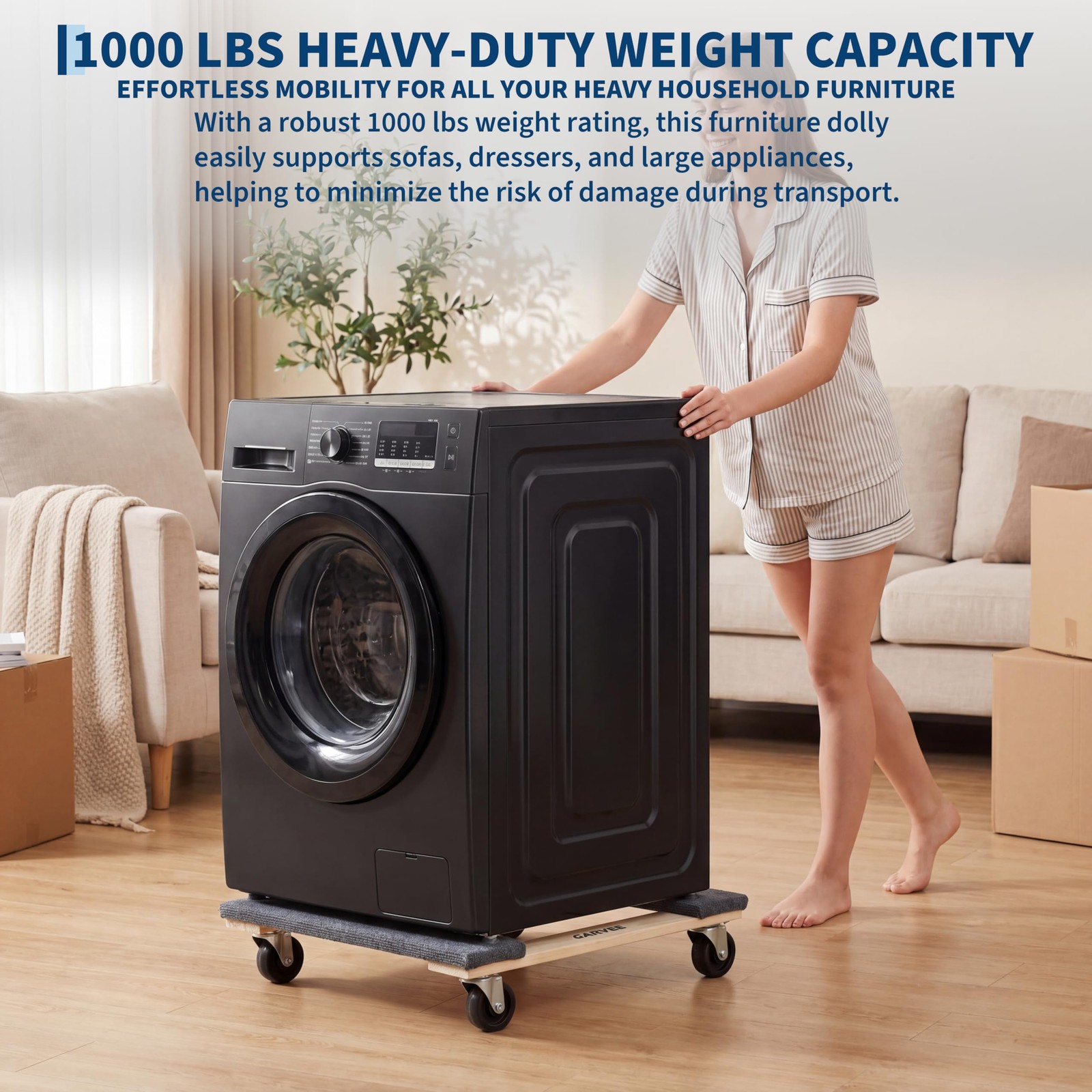 Heavy Duty Furniture Dolly 2-Pack, Moving Dolly with Swivel Wheels 1000 LBS Load