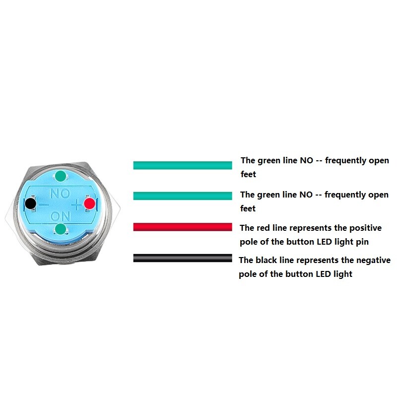 12/16/19/22mm Waterproof Momentary / Latching LED Push Button Switch Metal 3~24V