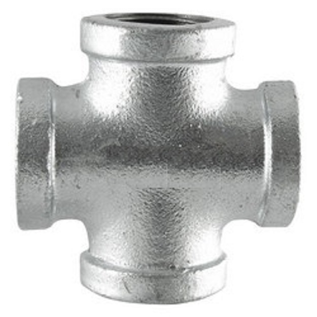 2″ GALVANIZED MALLEABLE IRON CROSS 4-way TEE fitting pipe npt