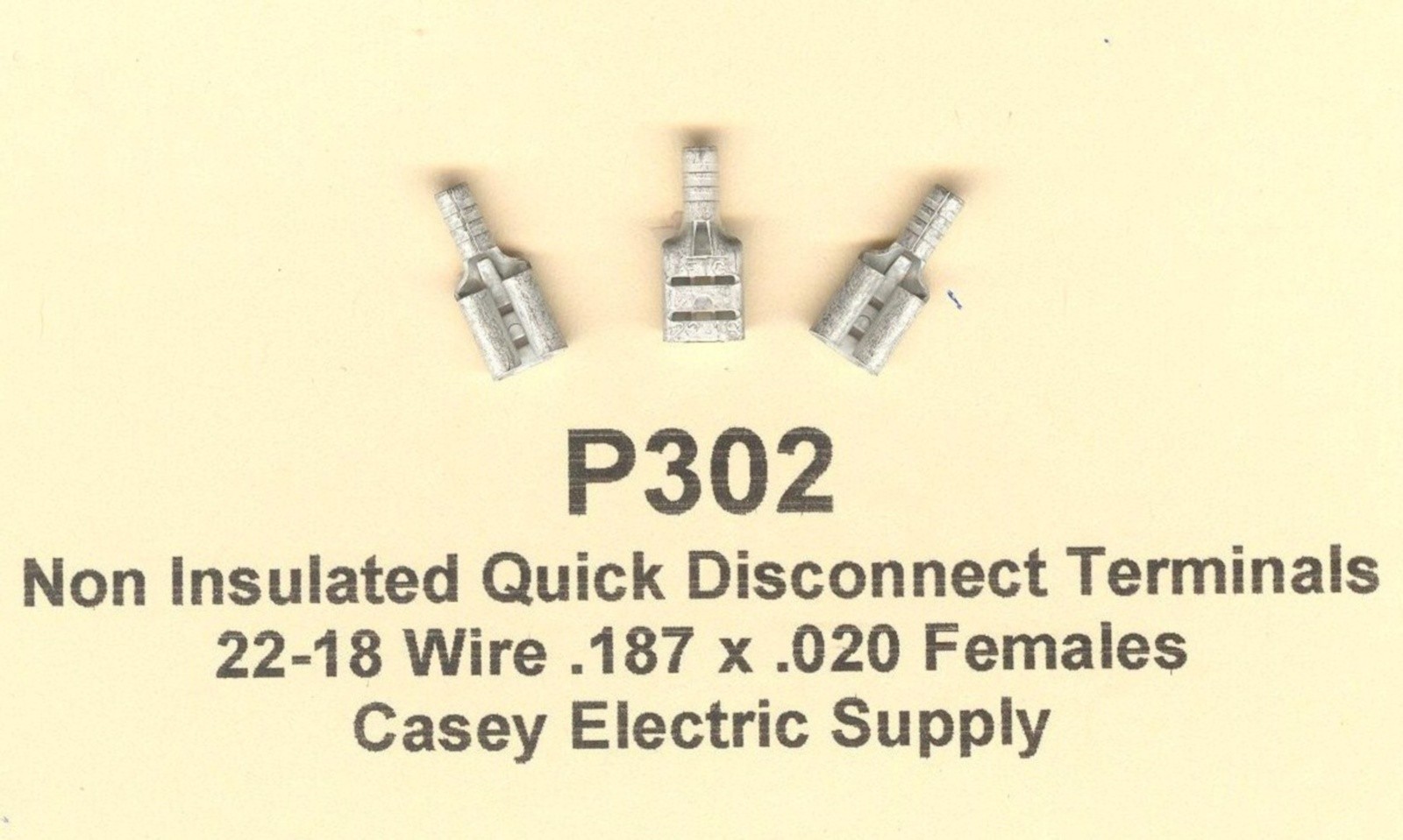 50 Non Insulated Quick Disconnect QD Terminal #22-18 Wire Gauge AWG .187 Female