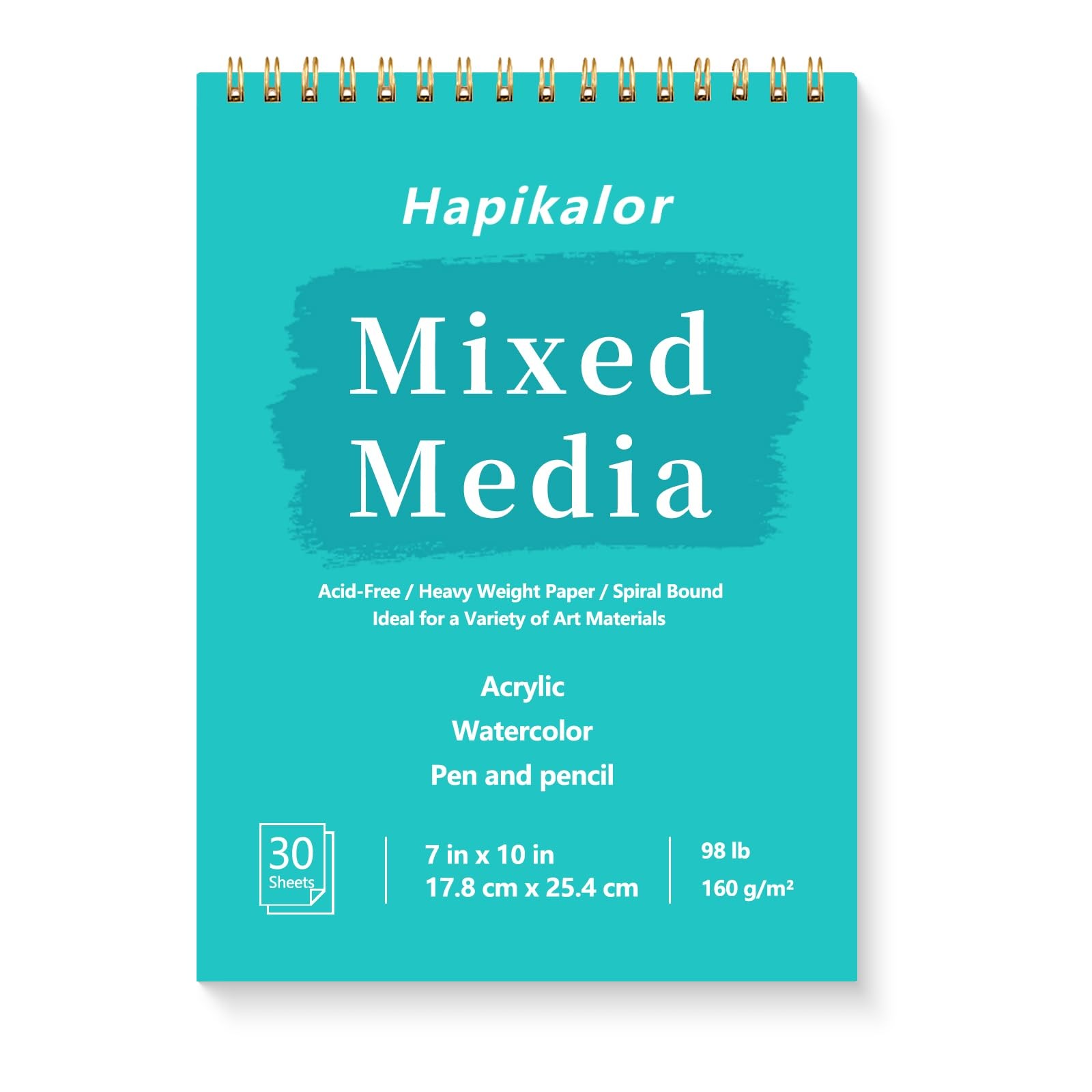 Sketch Book Mixed Media Pad – 7″ x 10″ Top Spiral Bound x 10″, Blue