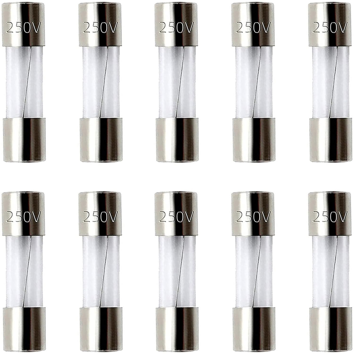 10 Pack F3AL Fast-Blow Fuse 3A 250V Glass Fuses 0.2 X 0.78 Inch / 5 X 20 Mm (3 A