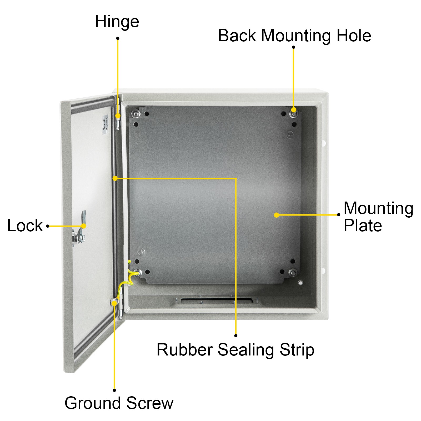 VEVOR 8» 10» 12» Metal Electrical Enclosure IP65 Waterproof Wall Junction Box