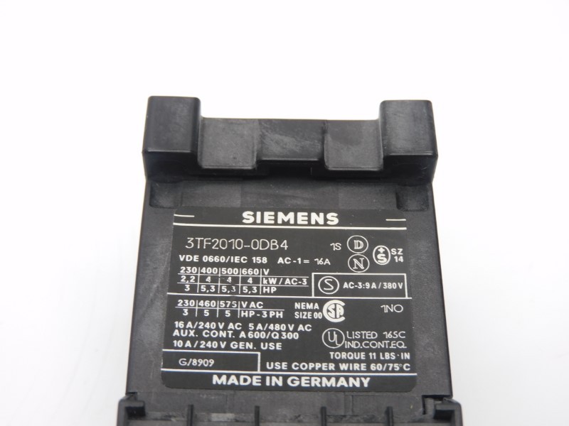 SIEMENS 3TF2010-0DB4 17-30VDC 16A NSMP