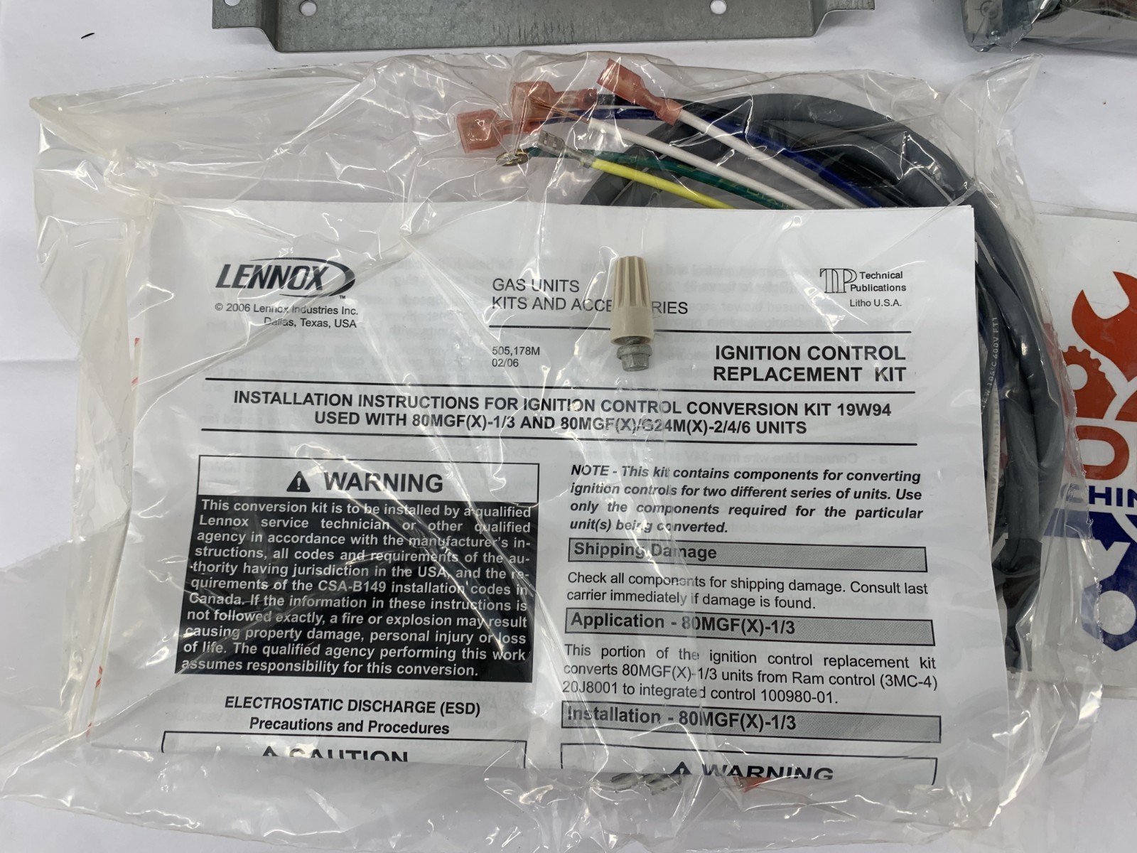 NEW Lennox 19W94 LB-84495B Ignition Control Conversion Kit