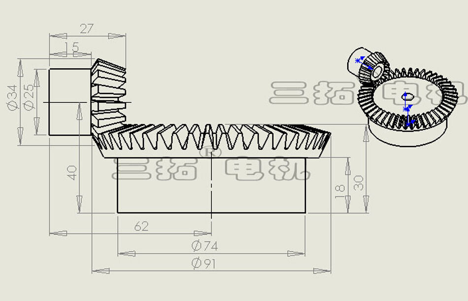 1Set Metal Bevel Gears 1.5/2Mod 1:2(15T/30T) 1:3(15T/45T) Paring Bore 8mm 90°