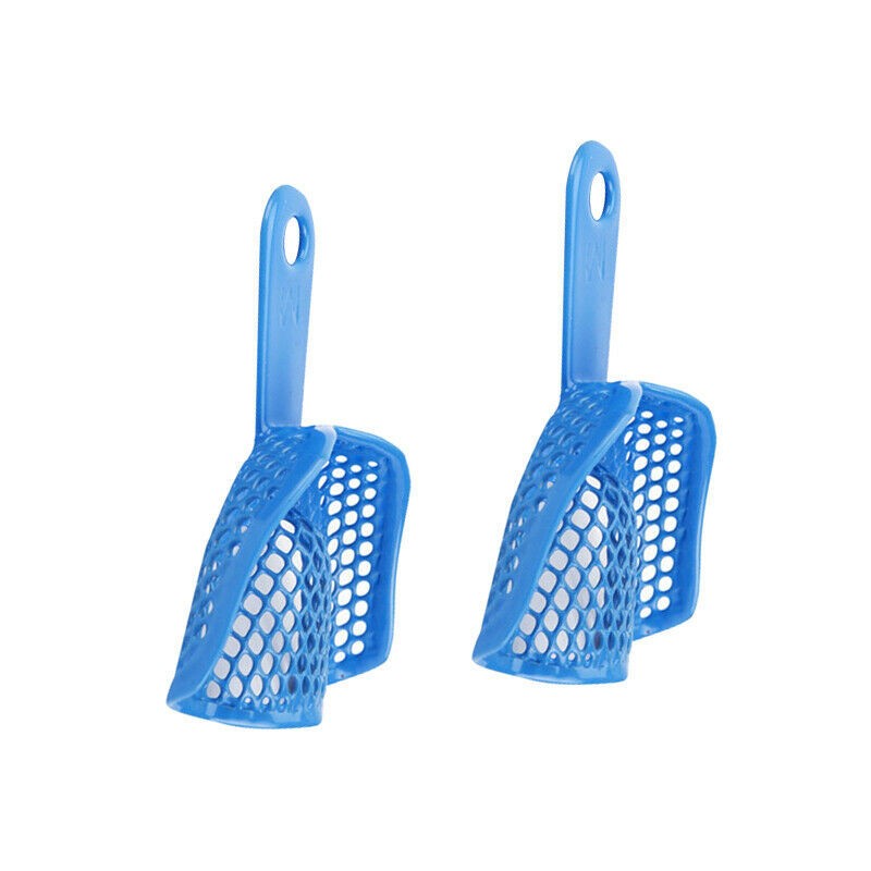 Dental Autoclavable Plastic Steel Impression Trays Denture Blue L/M/S/Q/A Opt